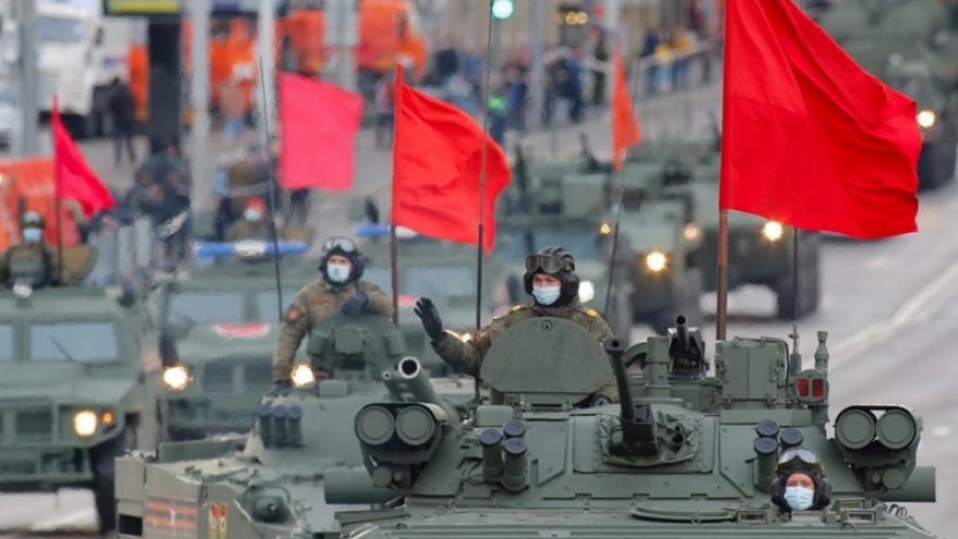 Cận cảnh Nga tổng duyệt cho lễ duyệt binh kỷ niệm Ngày chiến thắng tại Quảng trường Đỏ